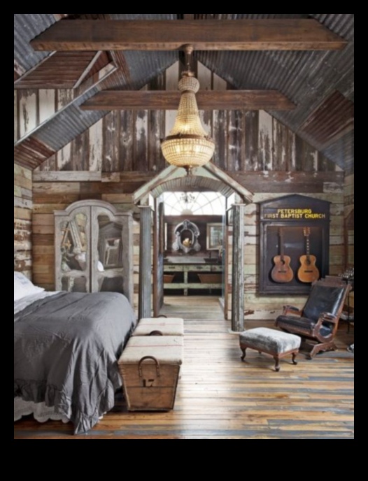 Vintage industriālas guļamistabas dekoru idejas ar steampunk akcentiem