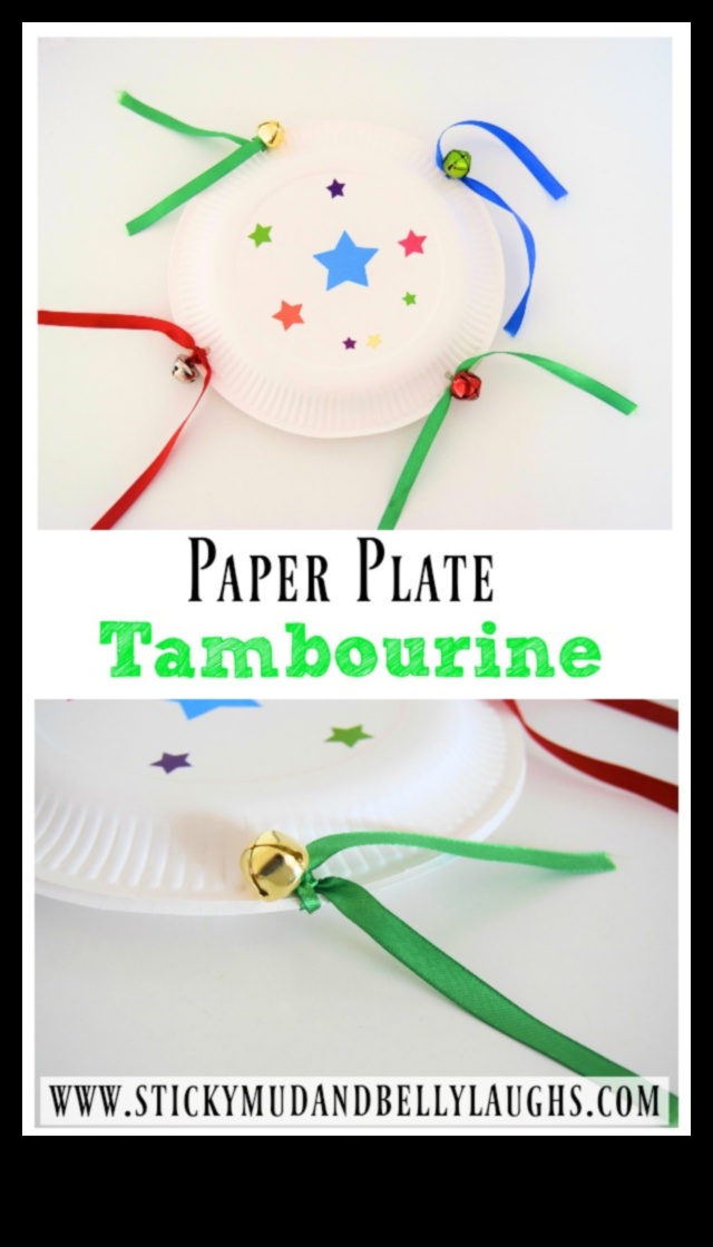 Izveicīgas bērnu papīra šķīvju tamburīnas: mūzikas instrumentu izveide