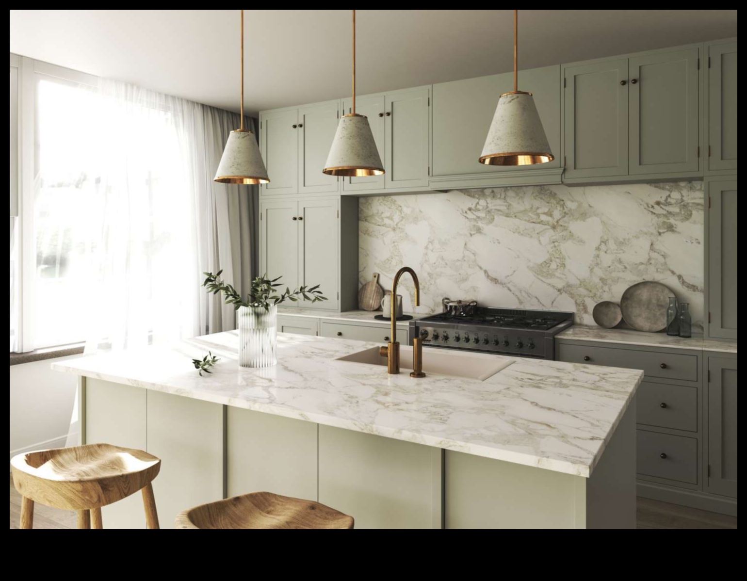 Kādi ir daži radoši veidi, kā izmantot marmoru virtuves dizainā, lai iegūtu elegantu pieskārienu?