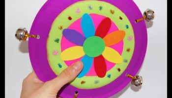 Izveicīgas bērnu papīra šķīvju tamburīnas: mūzikas instrumentu izveide