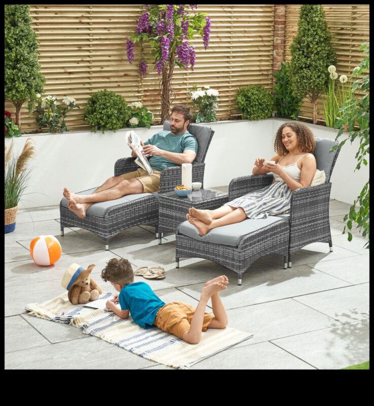 Kā izveidot stilīgu āra atpūtas telpu ar rotangpalmas mēbelēm, izmantojot dekoru idejas?